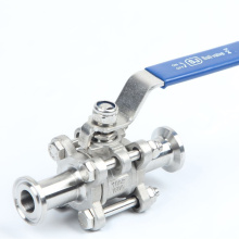 Sanitary clamped valve lever handle ball valve